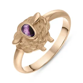 18ct Rose Gold Blue John Sheep Ring