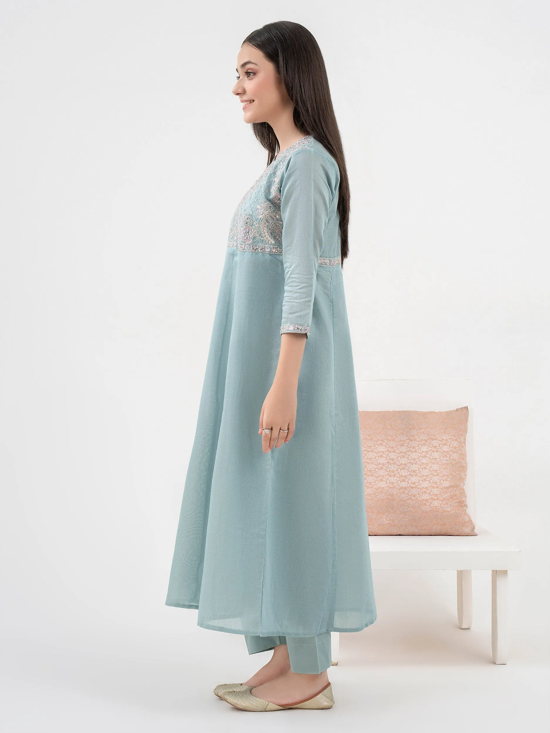 2 Piece Lawn Suit-Embroidered