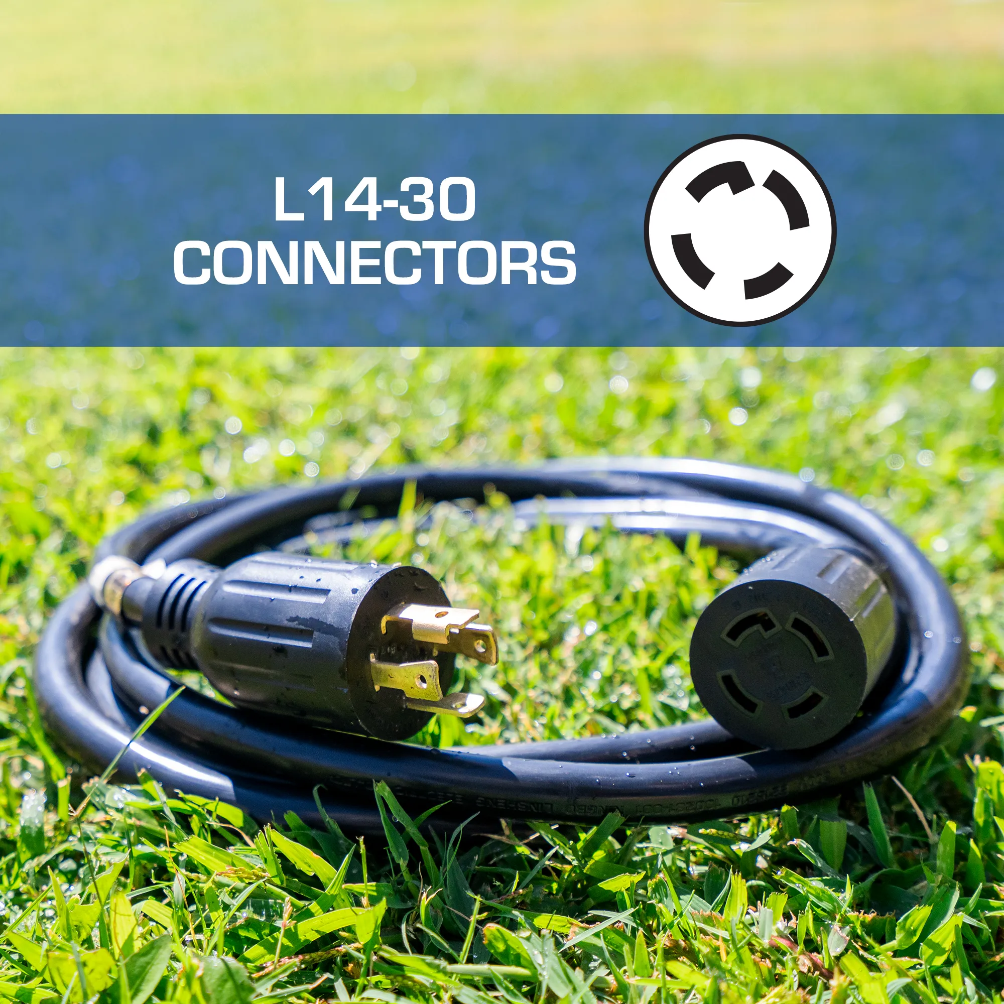 30-Amp 50-Foot 10-Gauge L14-30 Heavy Duty Generator Power Cord for Home Power Backup