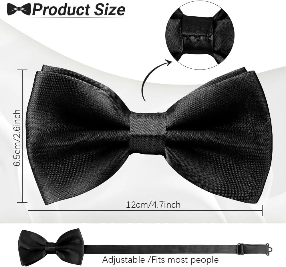 3pcs Bow Tie, Bow Ties for Men, Pre Tied Bow Ties for Men, Adjustable Bowtie for Wedding, Party, Graduation