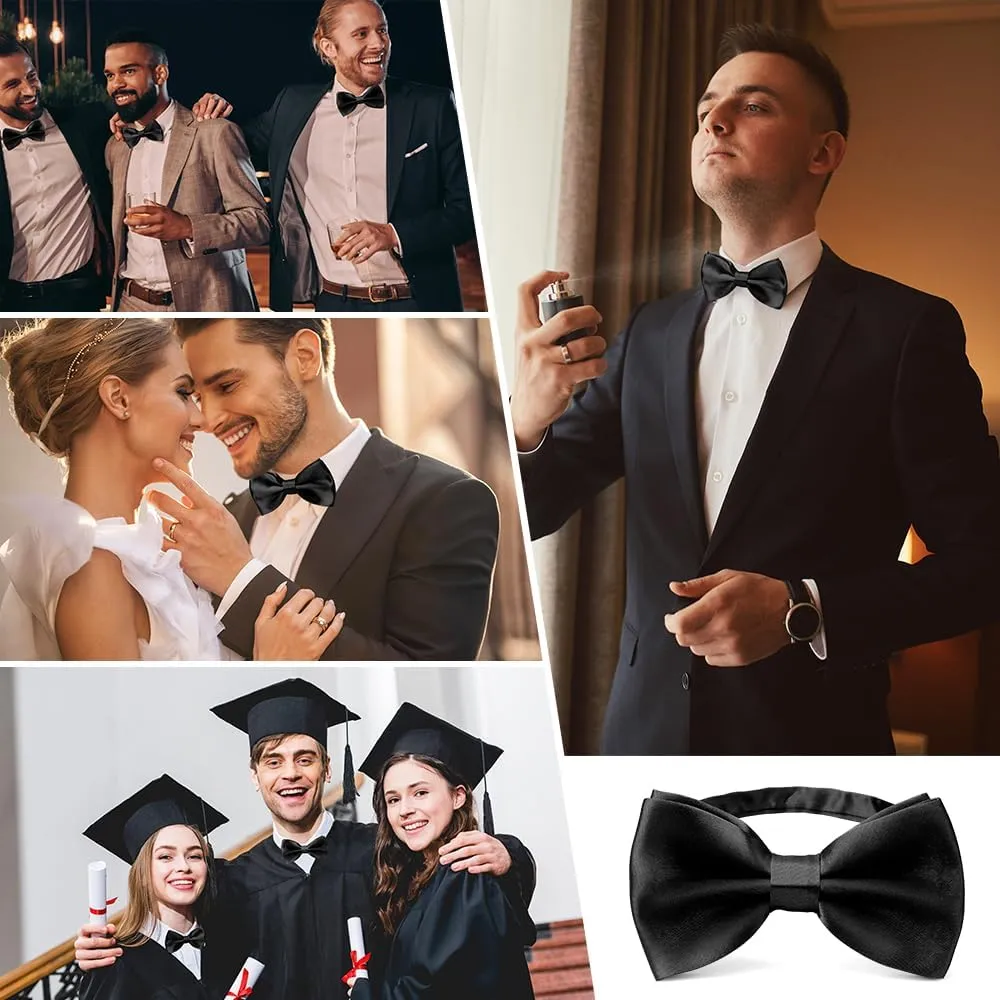3pcs Bow Tie, Bow Ties for Men, Pre Tied Bow Ties for Men, Adjustable Bowtie for Wedding, Party, Graduation