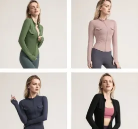 Activewear Double-Breast-Pocket Detail Jacket