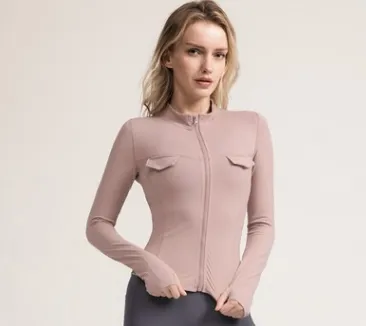 Activewear Double-Breast-Pocket Detail Jacket