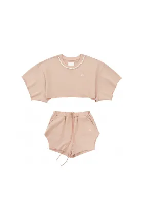 AINTSHY Pearl Sweatshirt Suit-Pink