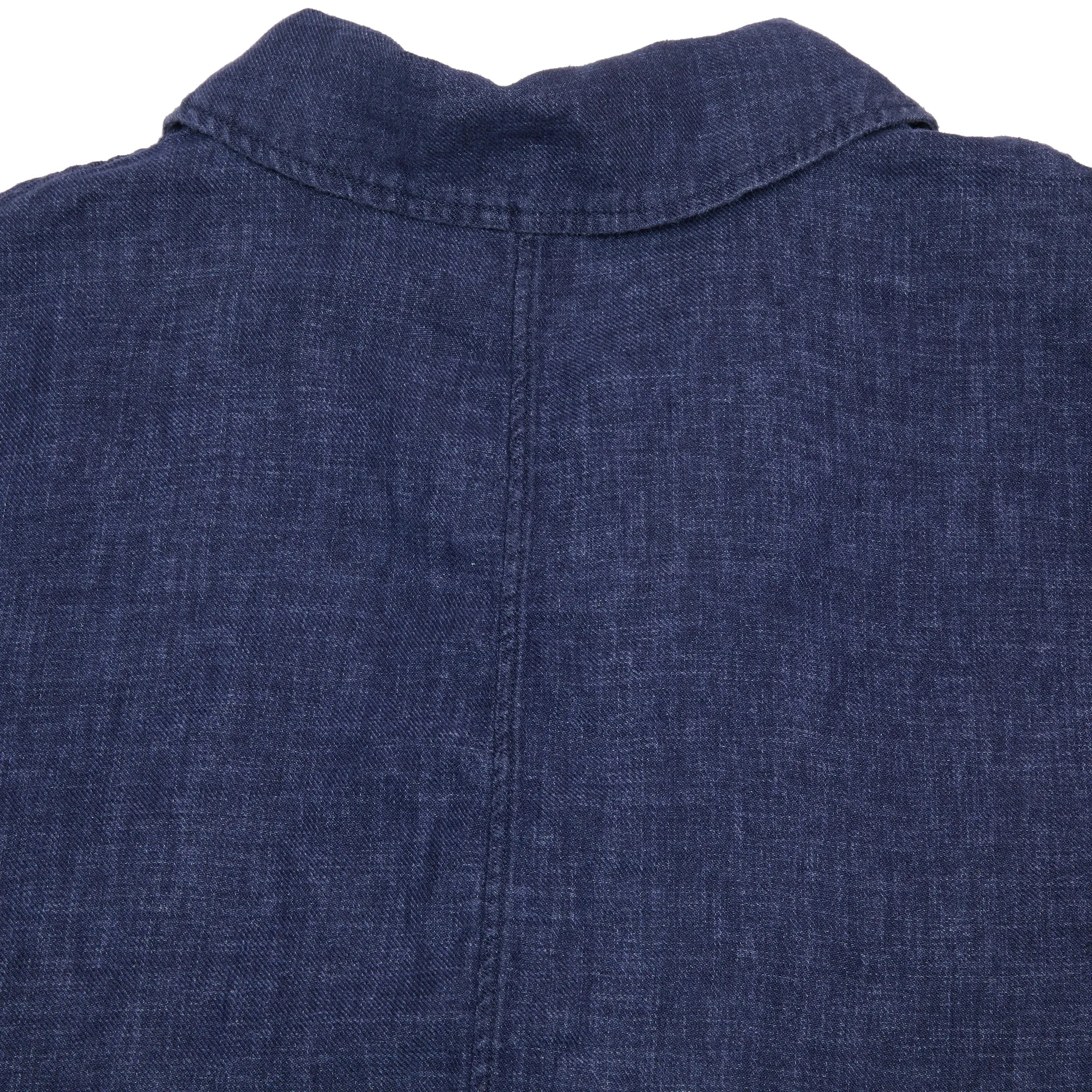 Album Di Famiglia Linen Loose Blazer in Navy