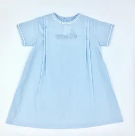 Auraluz Blue Cotton Train Daygown