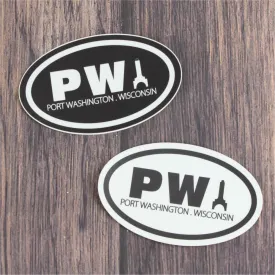 Black & White PW Car Sticker