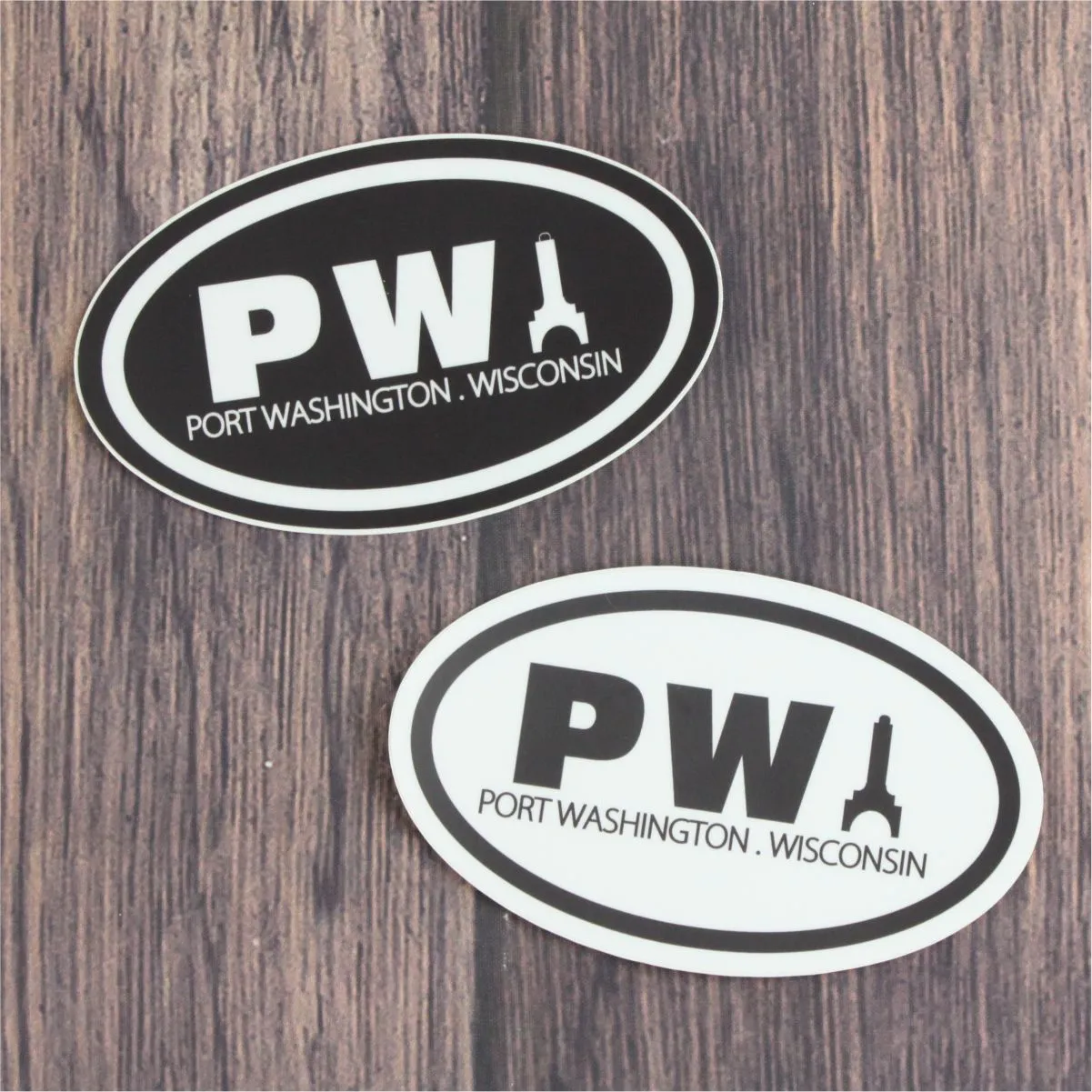 Black & White PW Car Sticker