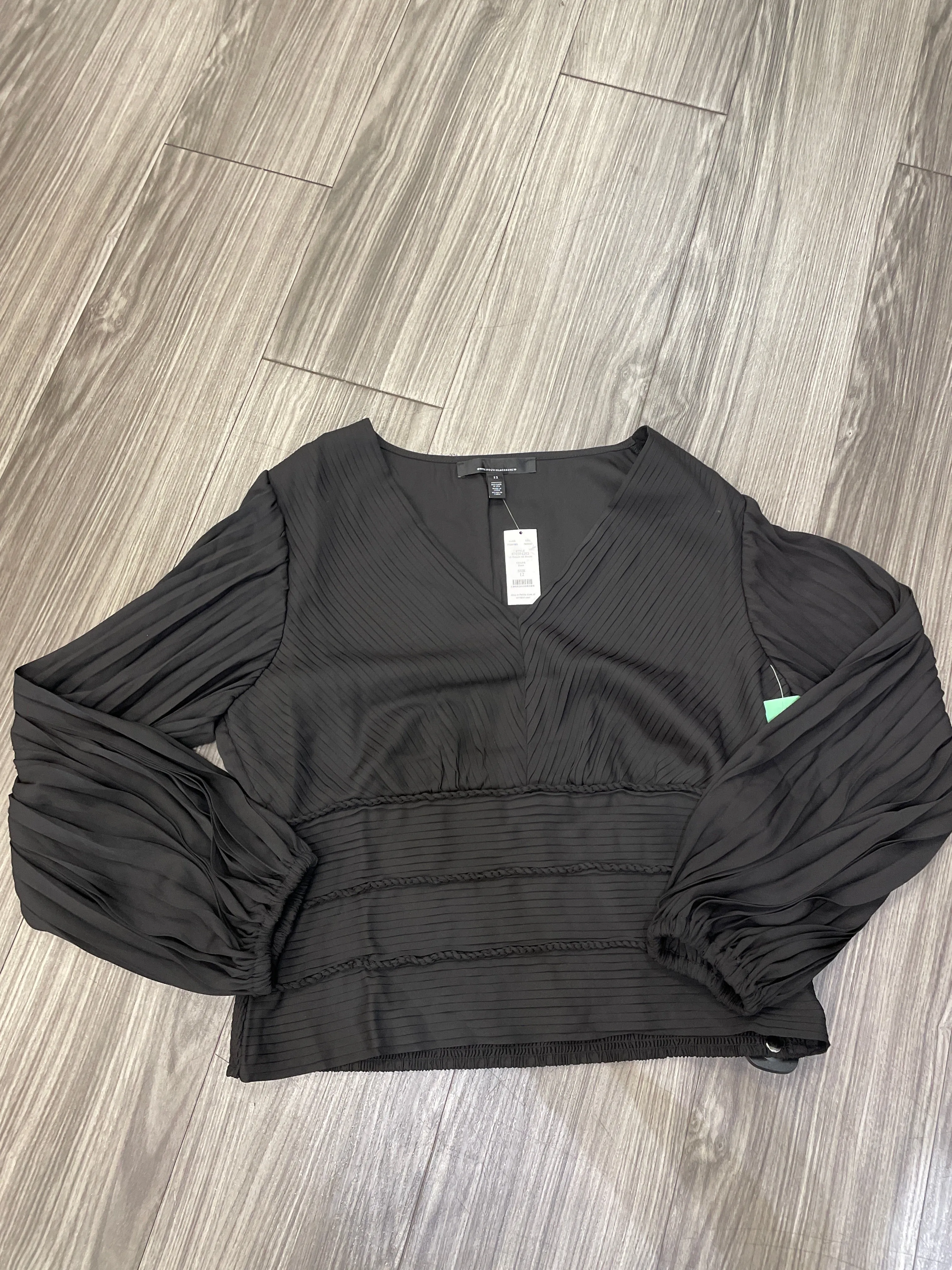 Black Top Long Sleeve White House Black Market, Size 12
