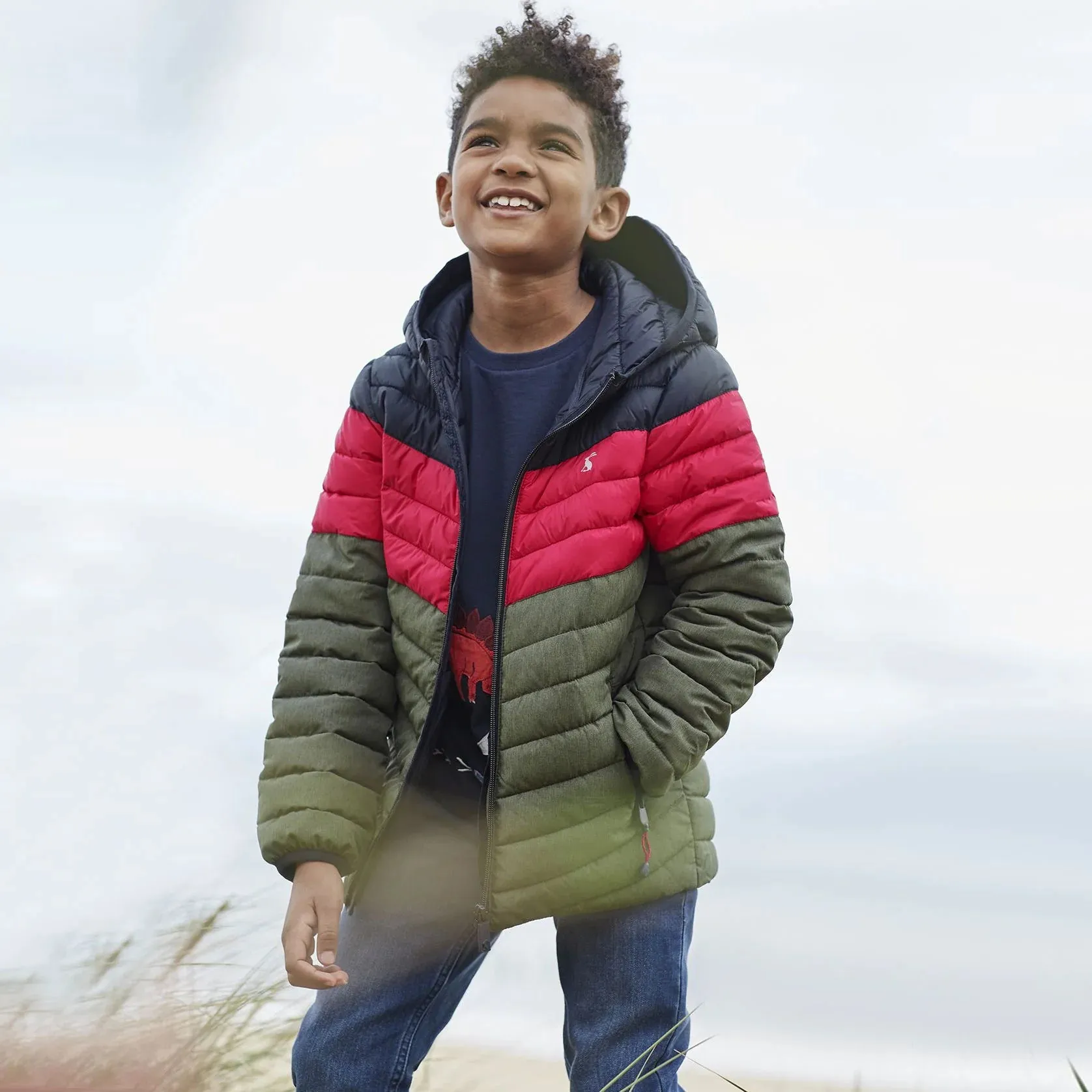 Boys Cairn Packaway Showerproof Jacket Colour Block | Joules