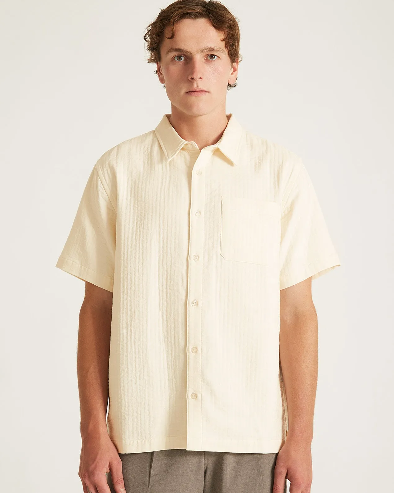 Bruce Double Layer Crinkle Short Sleeve Shirt