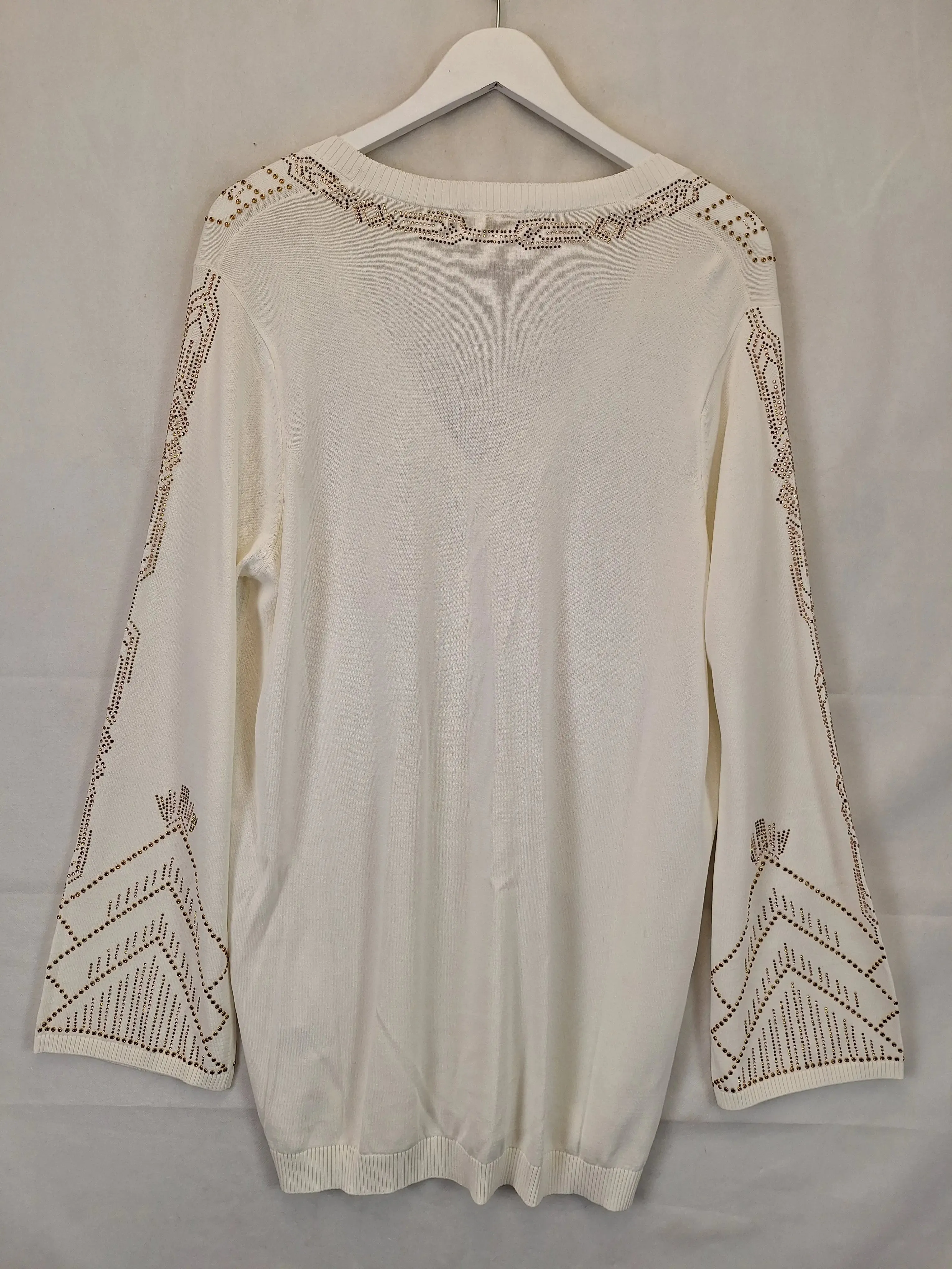 Camilla Embellished V-neck Fine Knit Top Size M