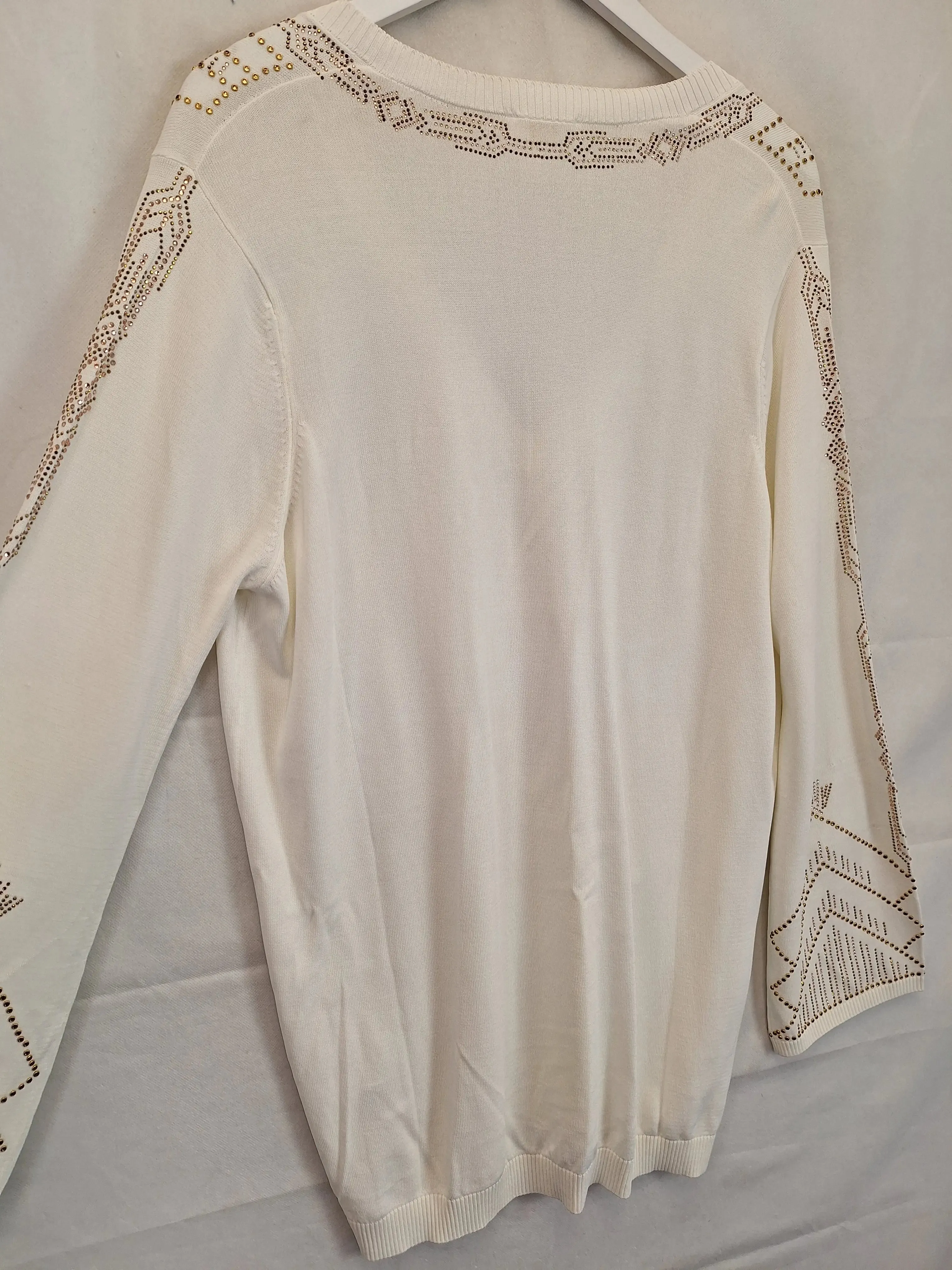 Camilla Embellished V-neck Fine Knit Top Size M