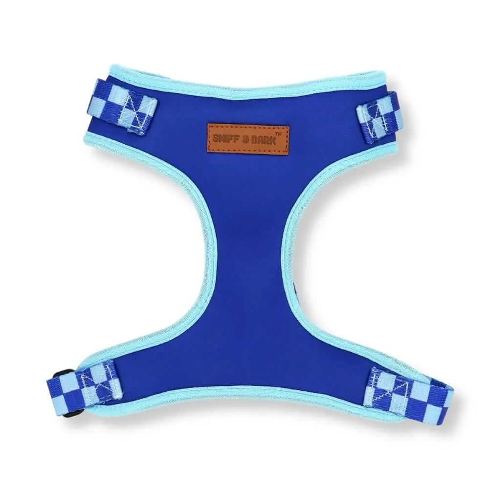 Checker Blue Lockable Harness™   Leash Set