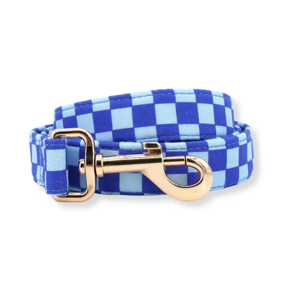 Checker Blue Lockable Harness™   Leash Set