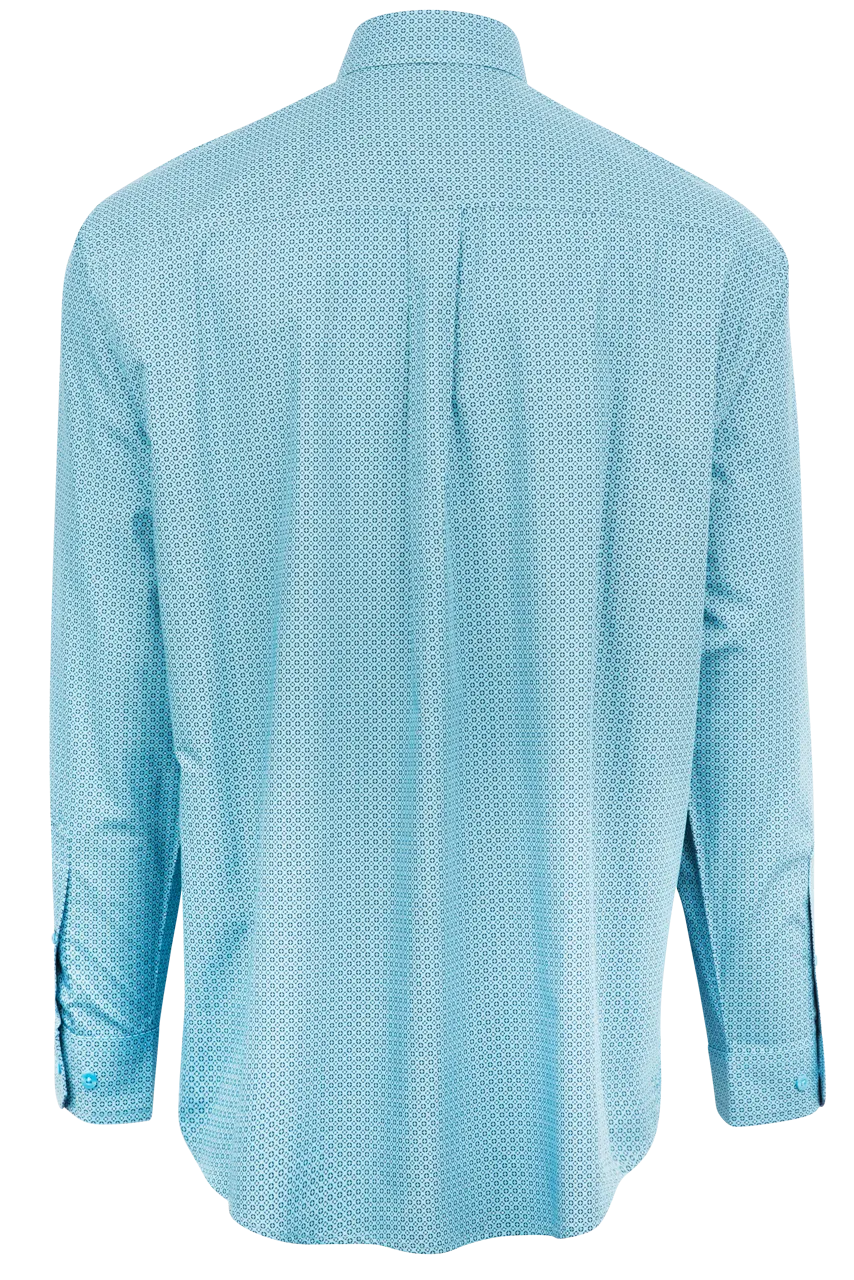 Cinch Mini Foulard Print Button-Front Shirt - Turquoise