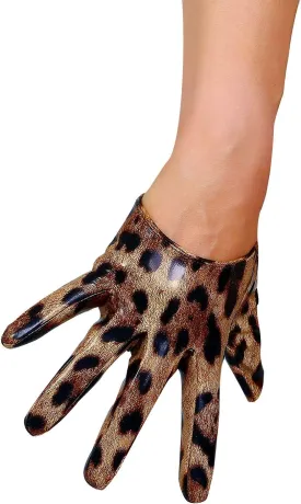 DooWay Fashion Short Leather Gloves for Women Costume Wet Look Faux Patent PU Driving Dress Gloves