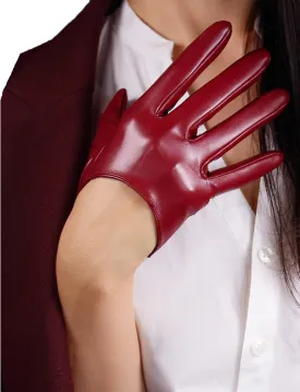 DooWay Fashion Short Leather Gloves for Women Costume Wet Look Faux Patent PU Driving Dress Gloves