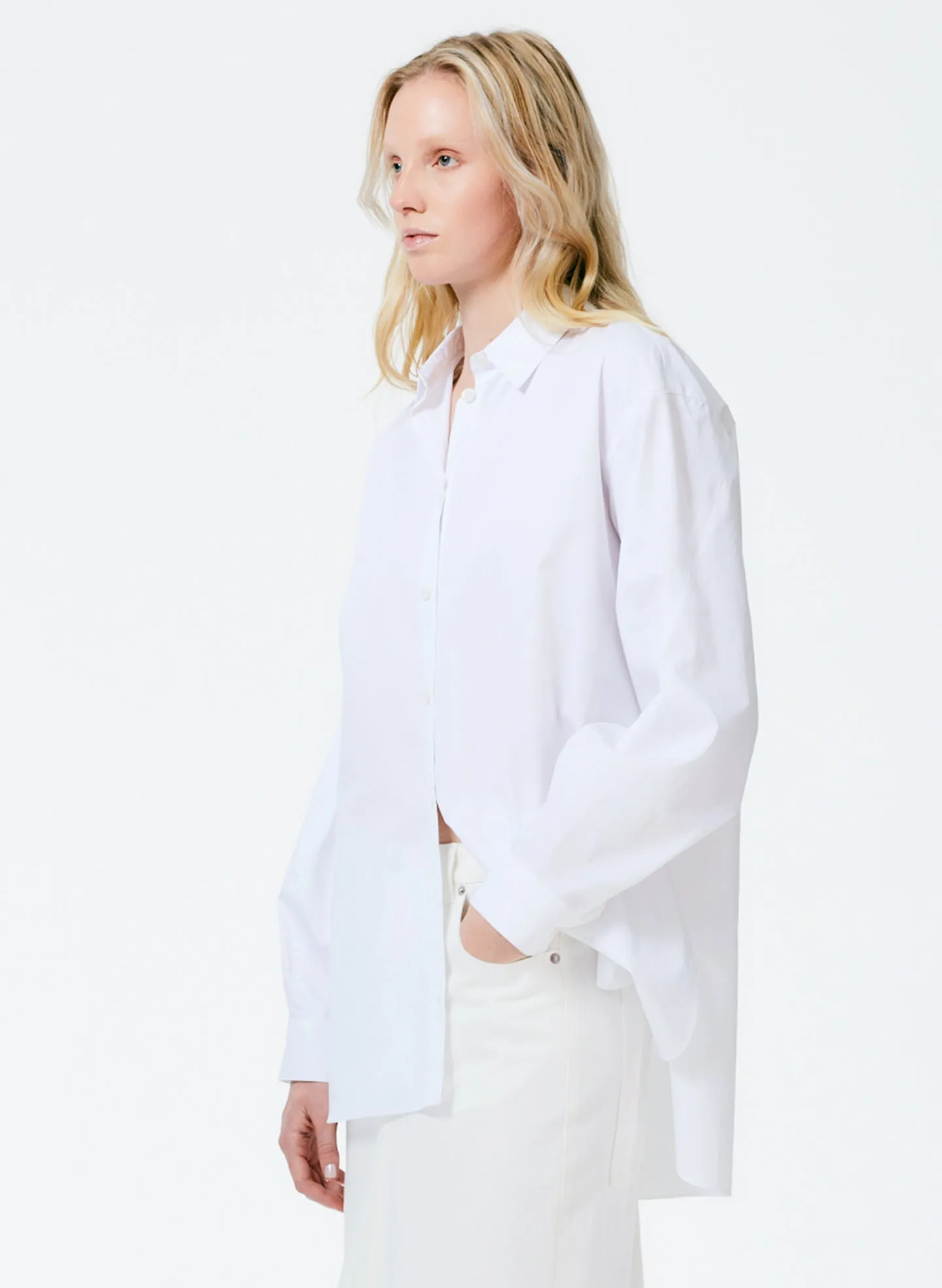 Eco Poplin Twisted Sleeve Shirt