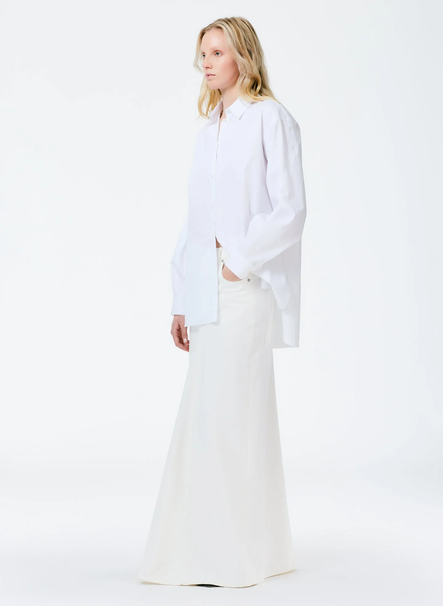 Eco Poplin Twisted Sleeve Shirt
