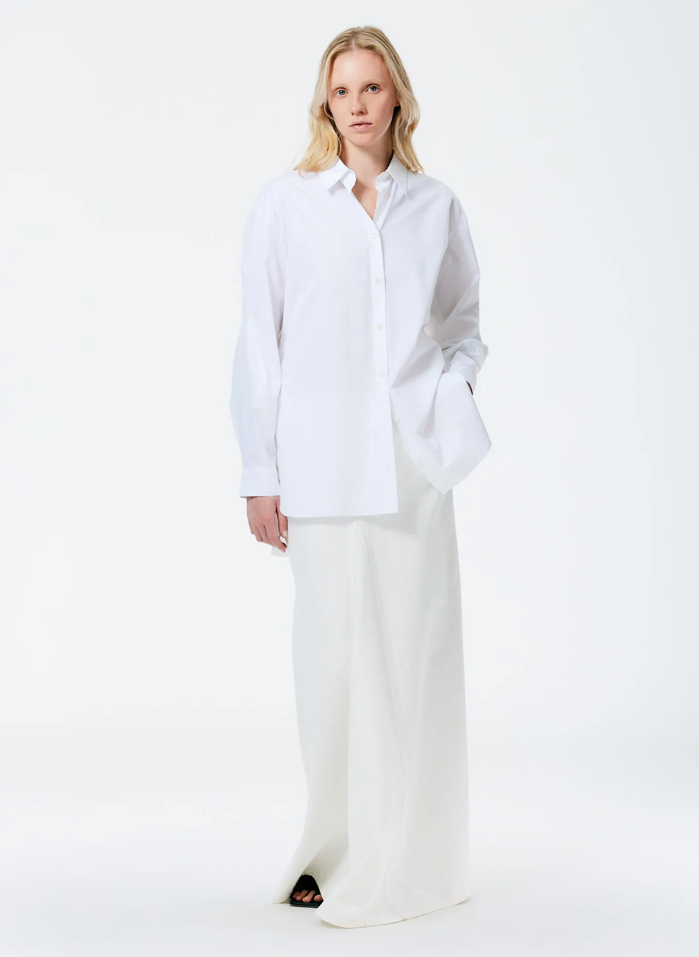Eco Poplin Twisted Sleeve Shirt