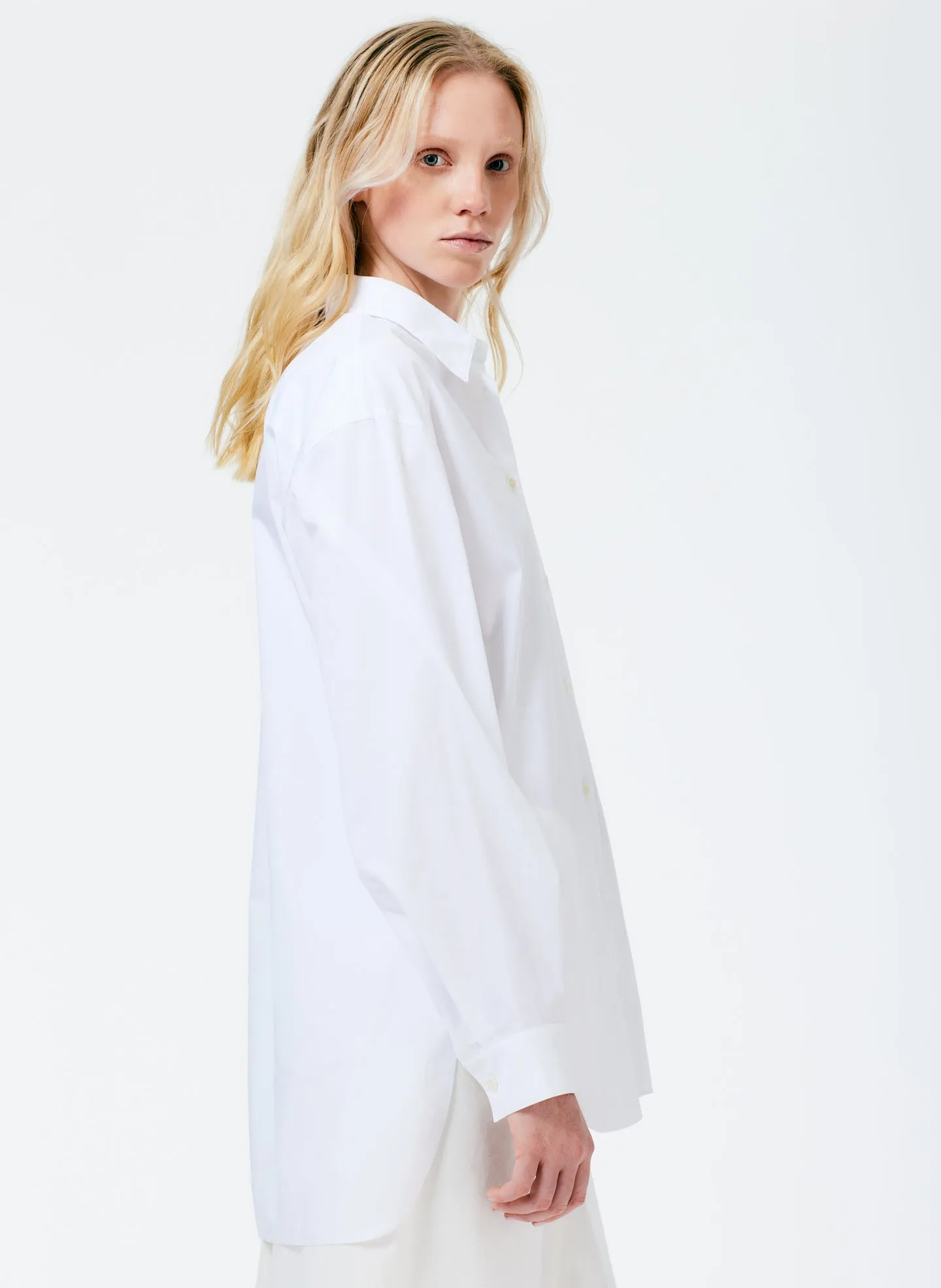 Eco Poplin Twisted Sleeve Shirt