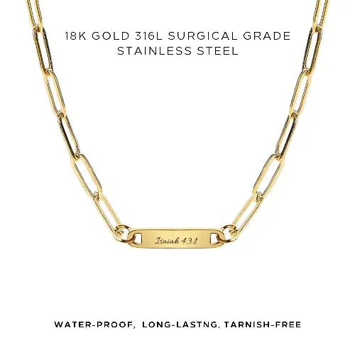 Engraved Paperclip Necklace - Customer's Product with price 38.00