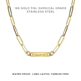 Engraved Paperclip Necklace - Customer's Product with price 38.00
