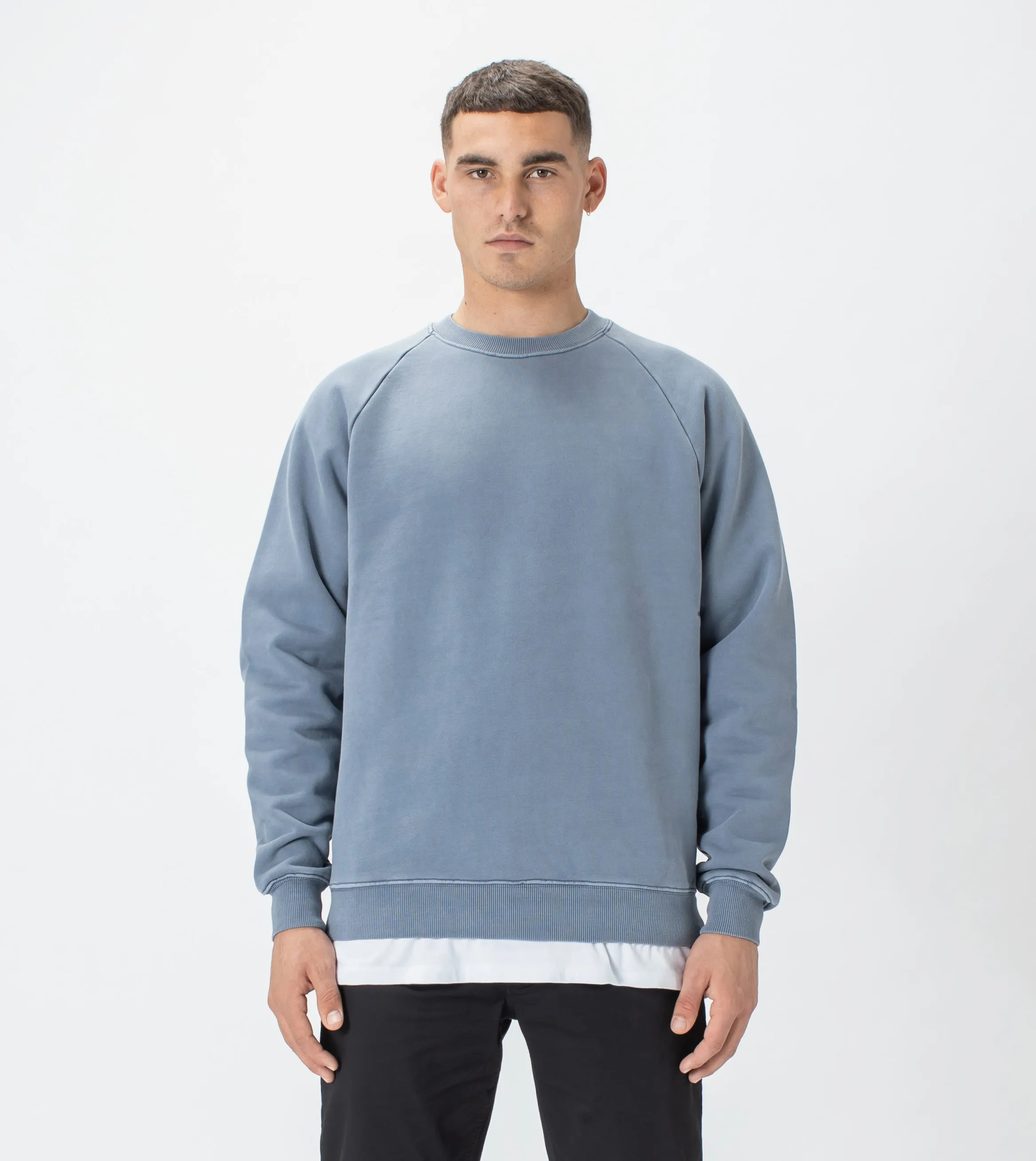 Field Lowgo Raglan Crew Sweat GD Chalk Blue