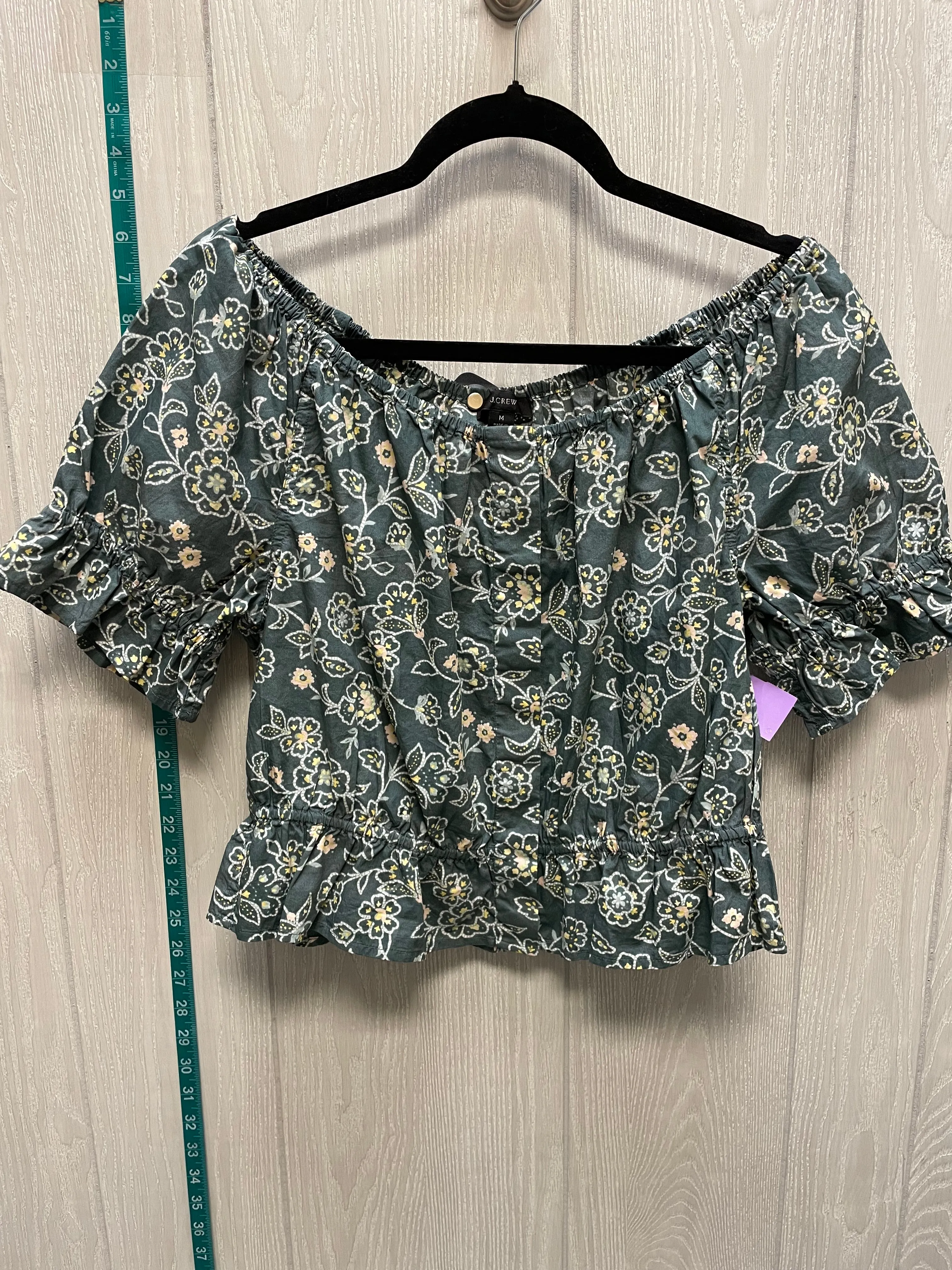 Floral Print Top Short Sleeve J. Crew, Size M