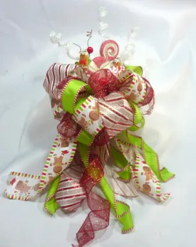 Gingerbread man tree topper, ribbon tree topper