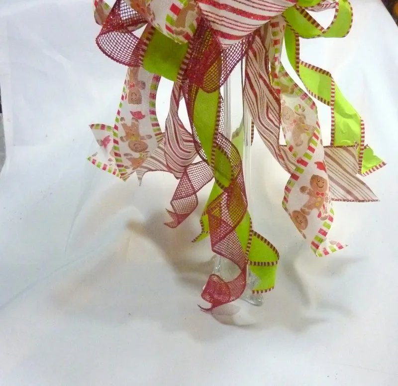 Gingerbread man tree topper, ribbon tree topper