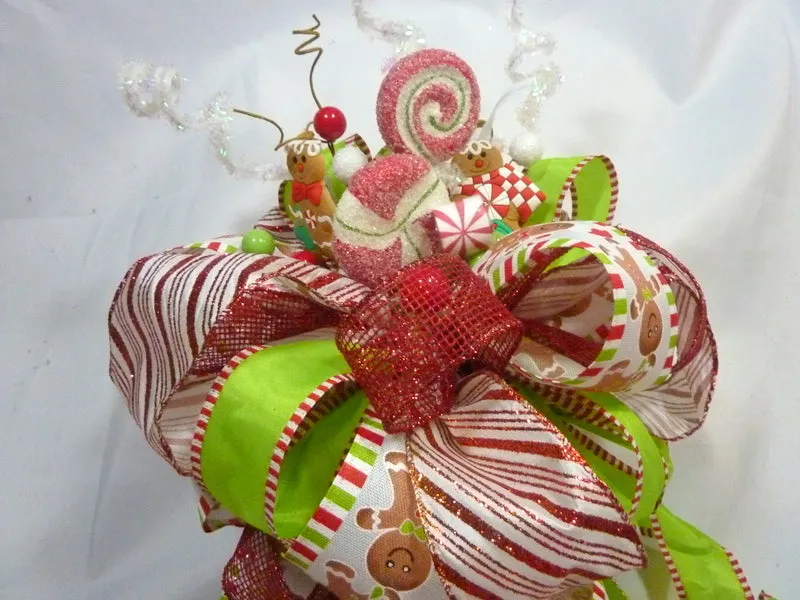 Gingerbread man tree topper, ribbon tree topper