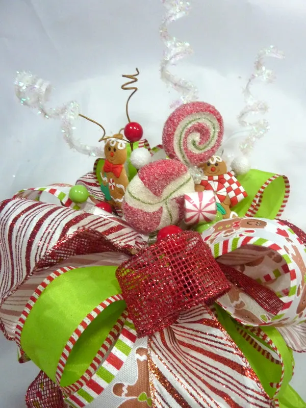 Gingerbread man tree topper, ribbon tree topper