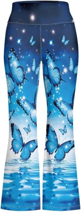 Girls' Athletic Leggings Bell Bottoms Kids Dance Running Yoga Pants High Waisted Workout Active Dance Tights