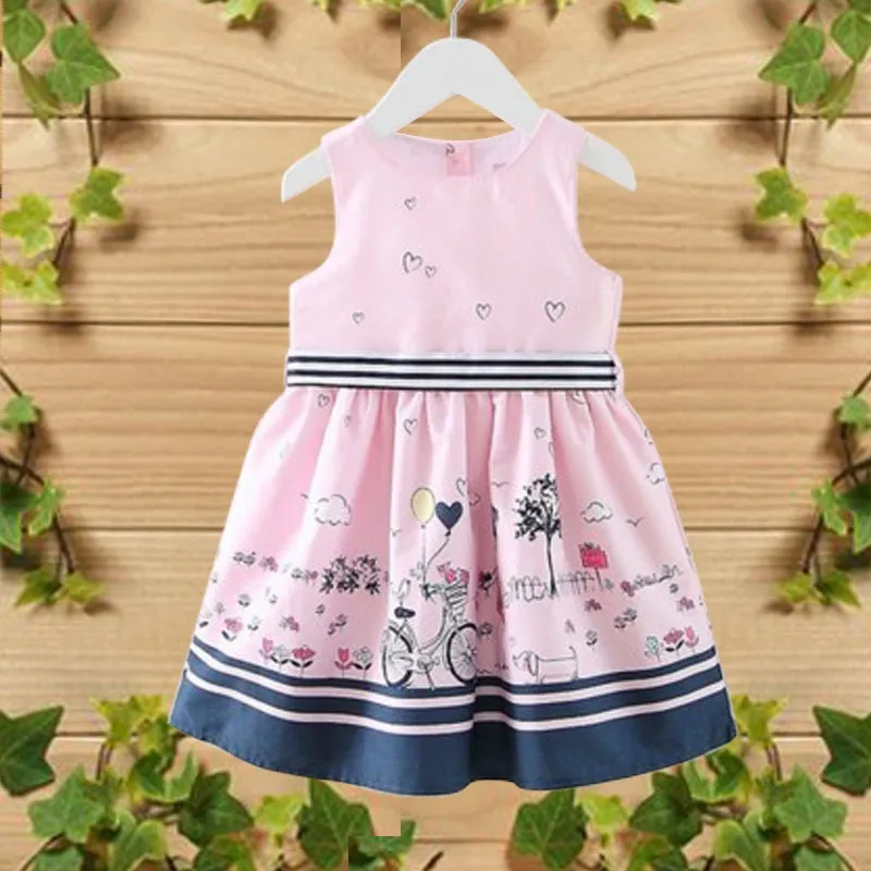 Girls Bicycle Print Dress - ONLY 5 LEFT !!!