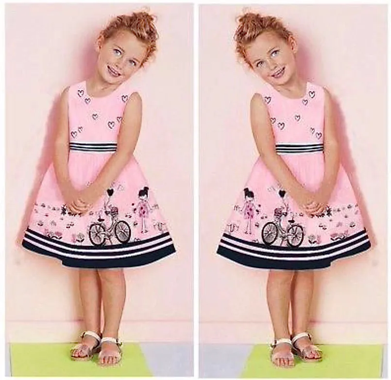 Girls Bicycle Print Dress - ONLY 5 LEFT !!!