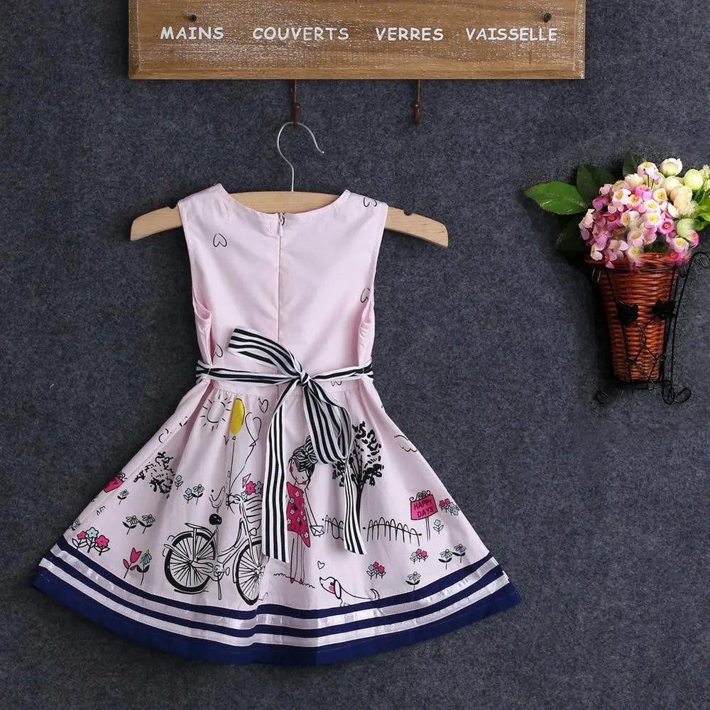 Girls Bicycle Print Dress - ONLY 5 LEFT !!!