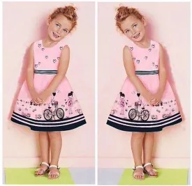 Girls Bicycle Print Dress - ONLY 5 LEFT !!!