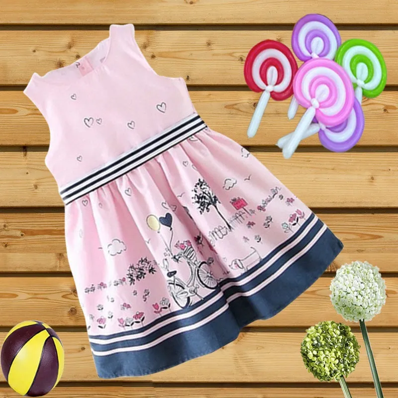 Girls Bicycle Print Dress - ONLY 5 LEFT !!!