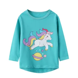 Girls Long Sleeve Unciron Top in Blue