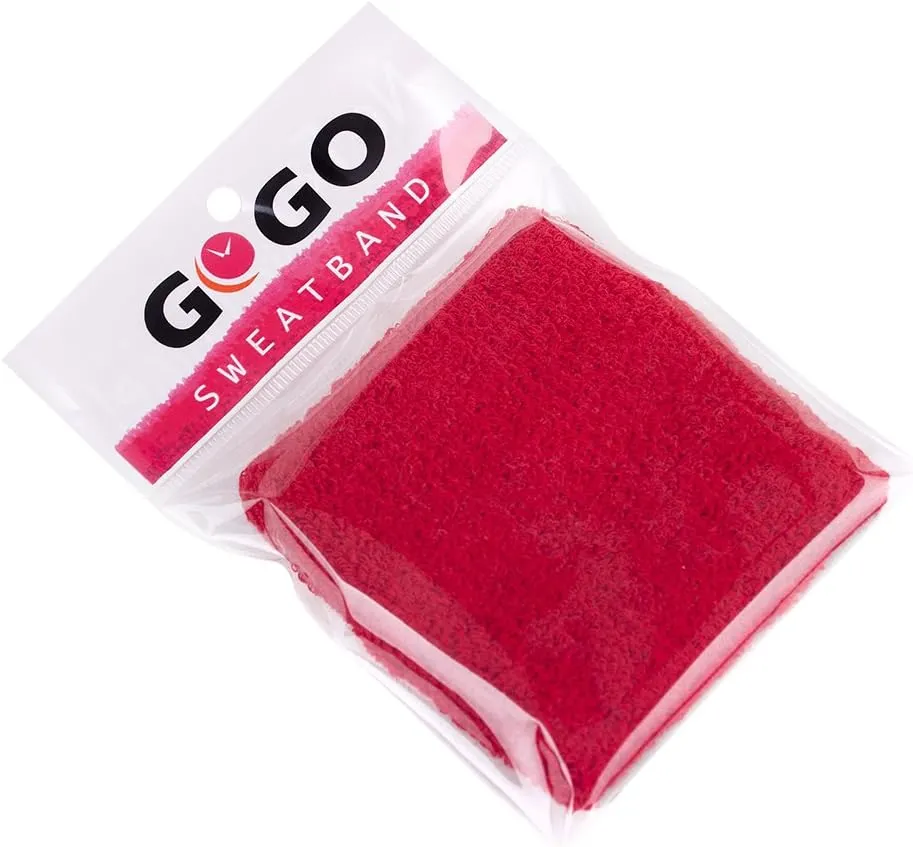 GOGO 2 PCS Terry Cloth Wristband Athletic Wrist Sweatband for Gym Sports