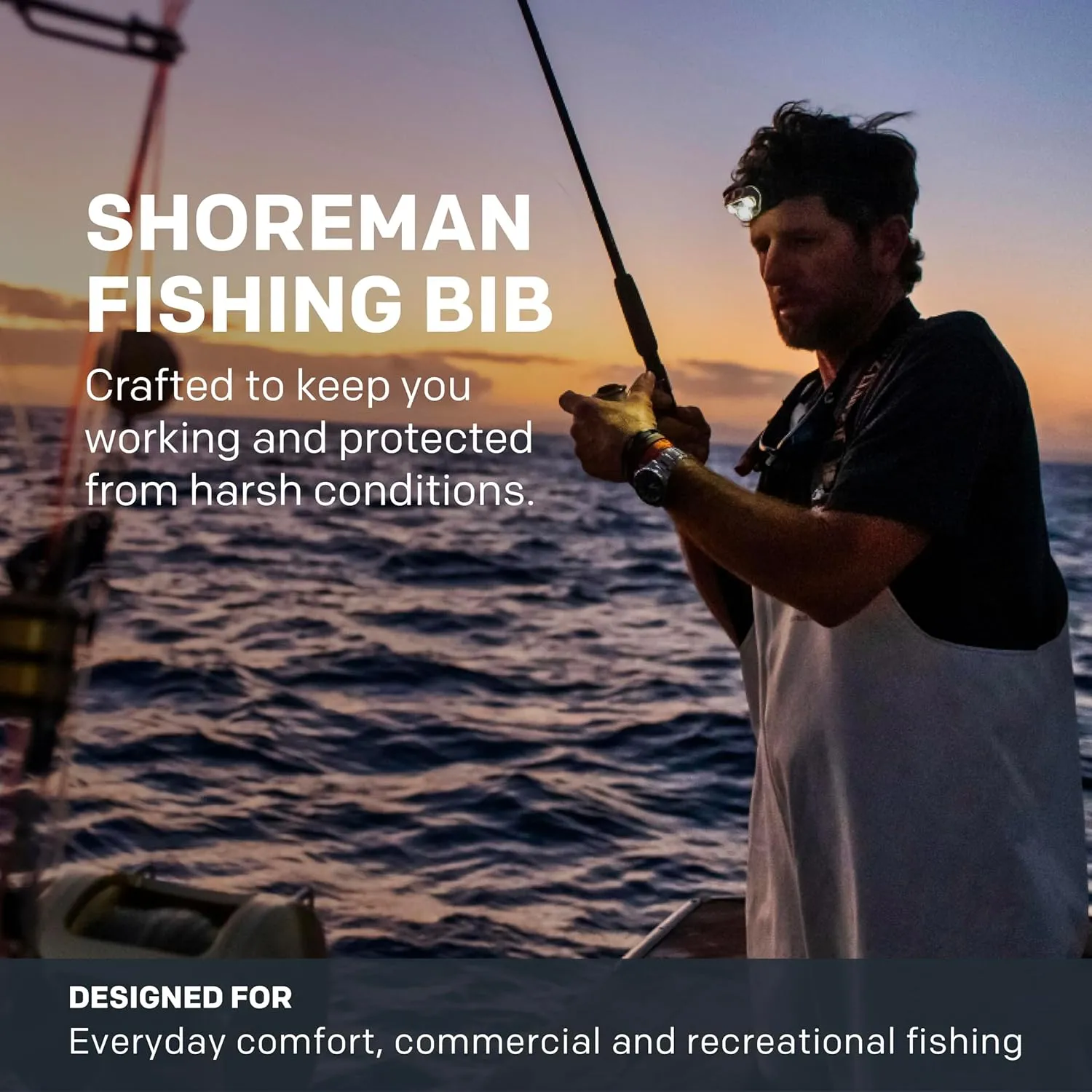 Grundens Mens Shoreman Bib Pants | Stain-Resistant, Waterproof Seafood Processing Bibs