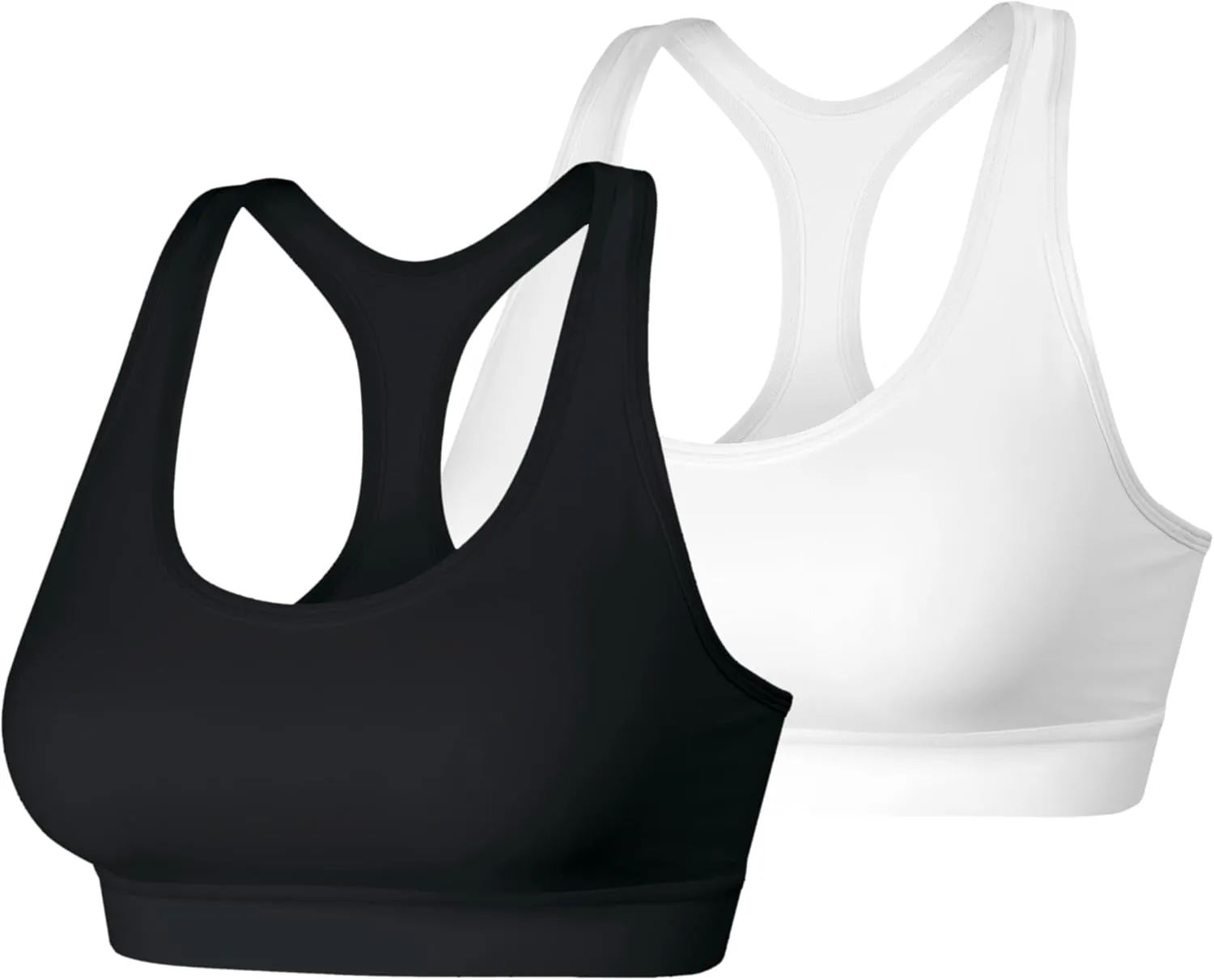 Hanes Women's Wireless Racerback Moisture-Wicking Stretch Sports Bra with Compression Support, 1 or 2 Pack