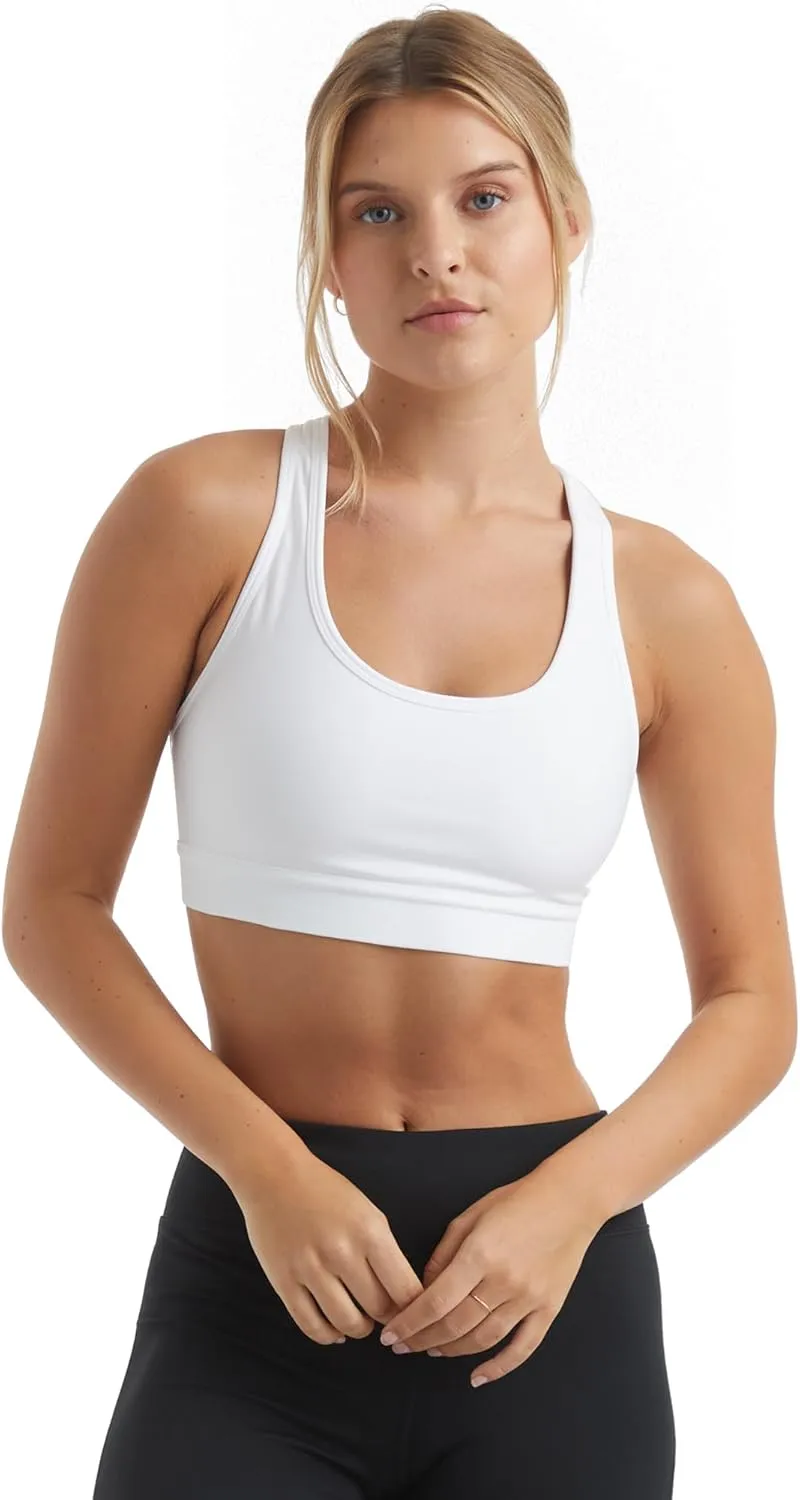 Hanes Women's Wireless Racerback Moisture-Wicking Stretch Sports Bra with Compression Support, 1 or 2 Pack