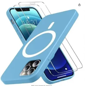 iPhone 12/12 Pro Silicone Magnetic Case Blue