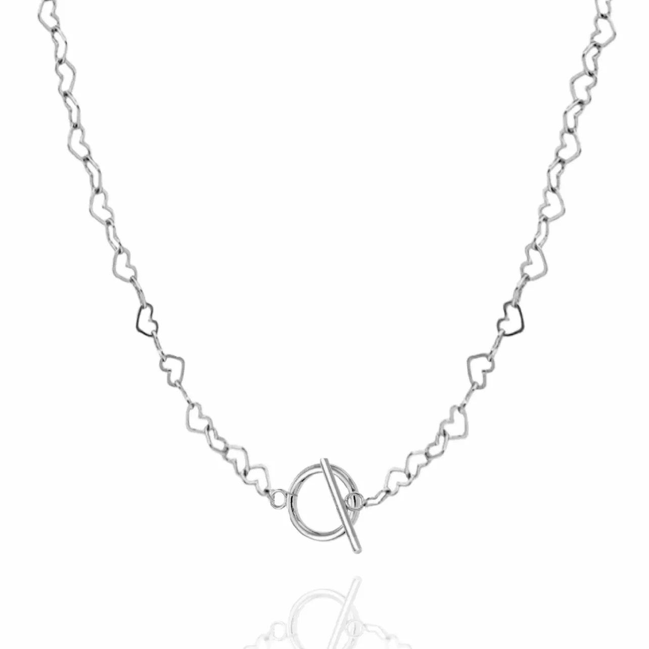 Joyful Hearts Necklace with Toggle Clasp Silver