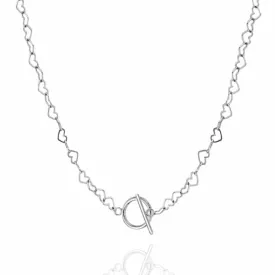 Joyful Hearts Necklace with Toggle Clasp Silver