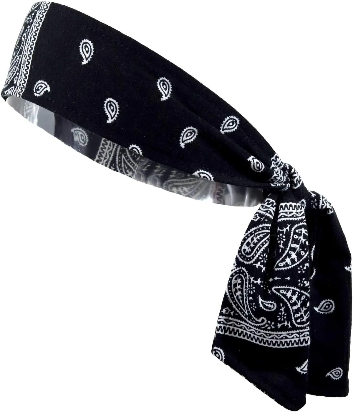Kenz Laurenz Headbands Tie on Headband for Women Men Running Athletic Hair Head Band Elastic Sports Sweat Basketball Sweatband Stetchy Yoga Workout Sweatbands Adjustable Non-Slip Moisture Wicking