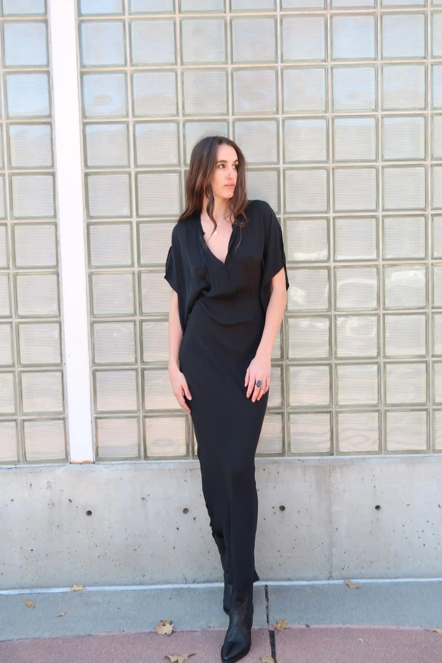 Kimono Dress in Black by Michelle Jonas